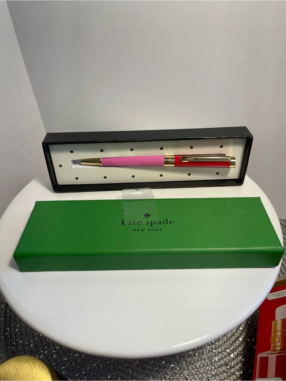 Kate Spade New York Pink & Red Ballpoint Pen with Box - NWT **